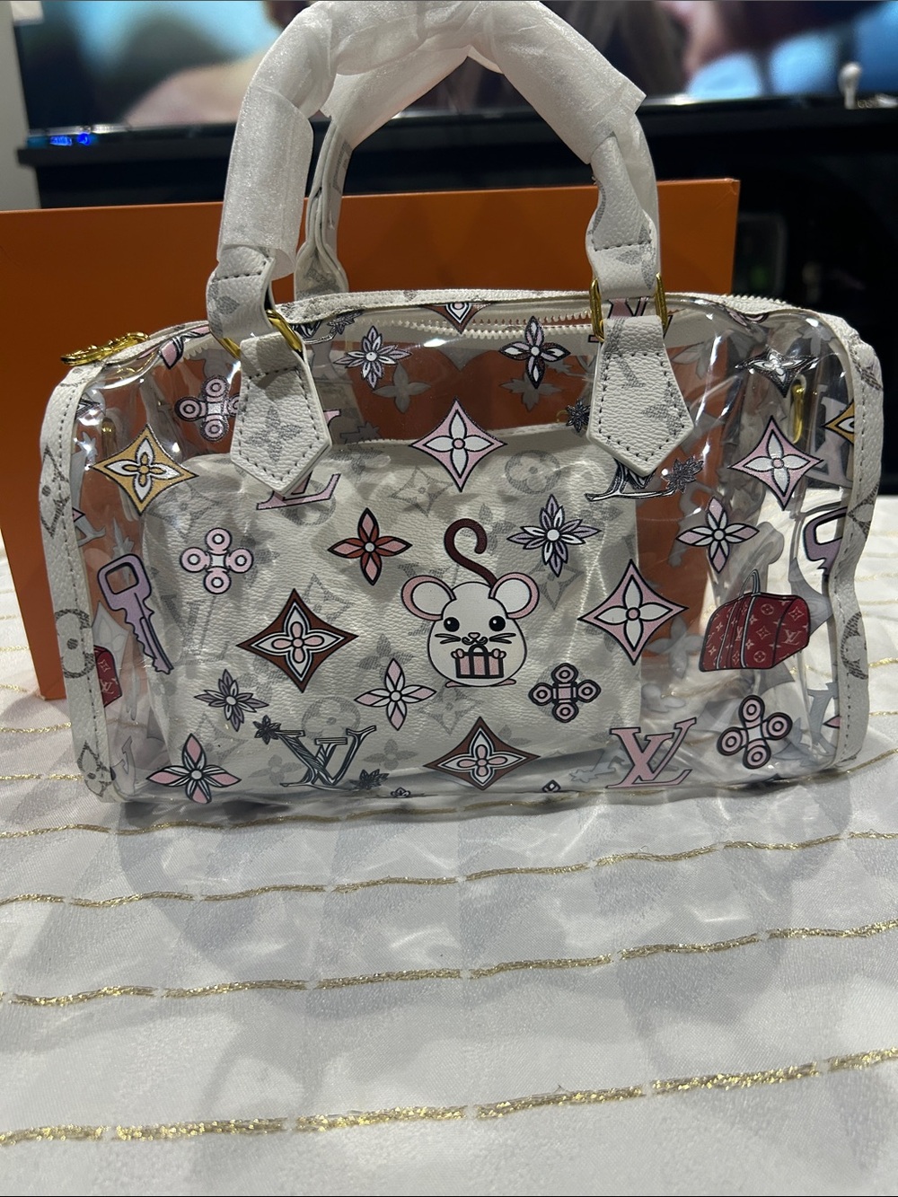 New Cute Fashion Designer Stadium CrossBody Hand Bag & Zipper Pouch Set & Charm - Picture 13 of 14